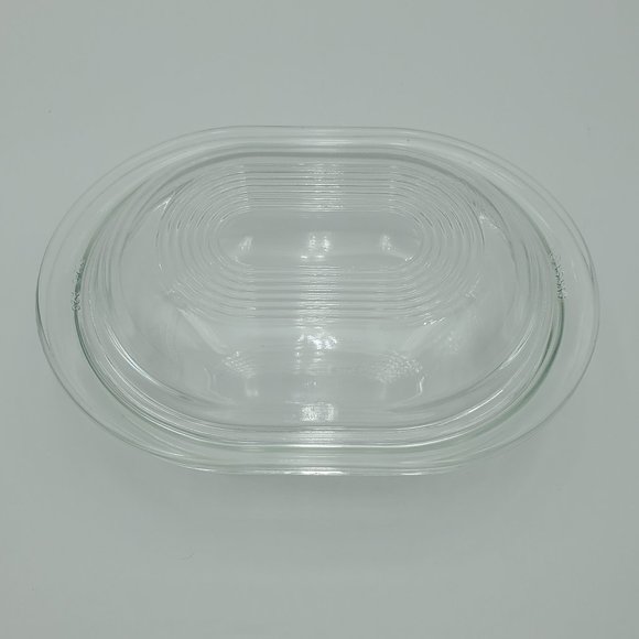 Pyrex Clear Glass Oval Refrigerator Dish w Ribbed Lid 602-B 700 ml 24 oz - Picture 11 of 12